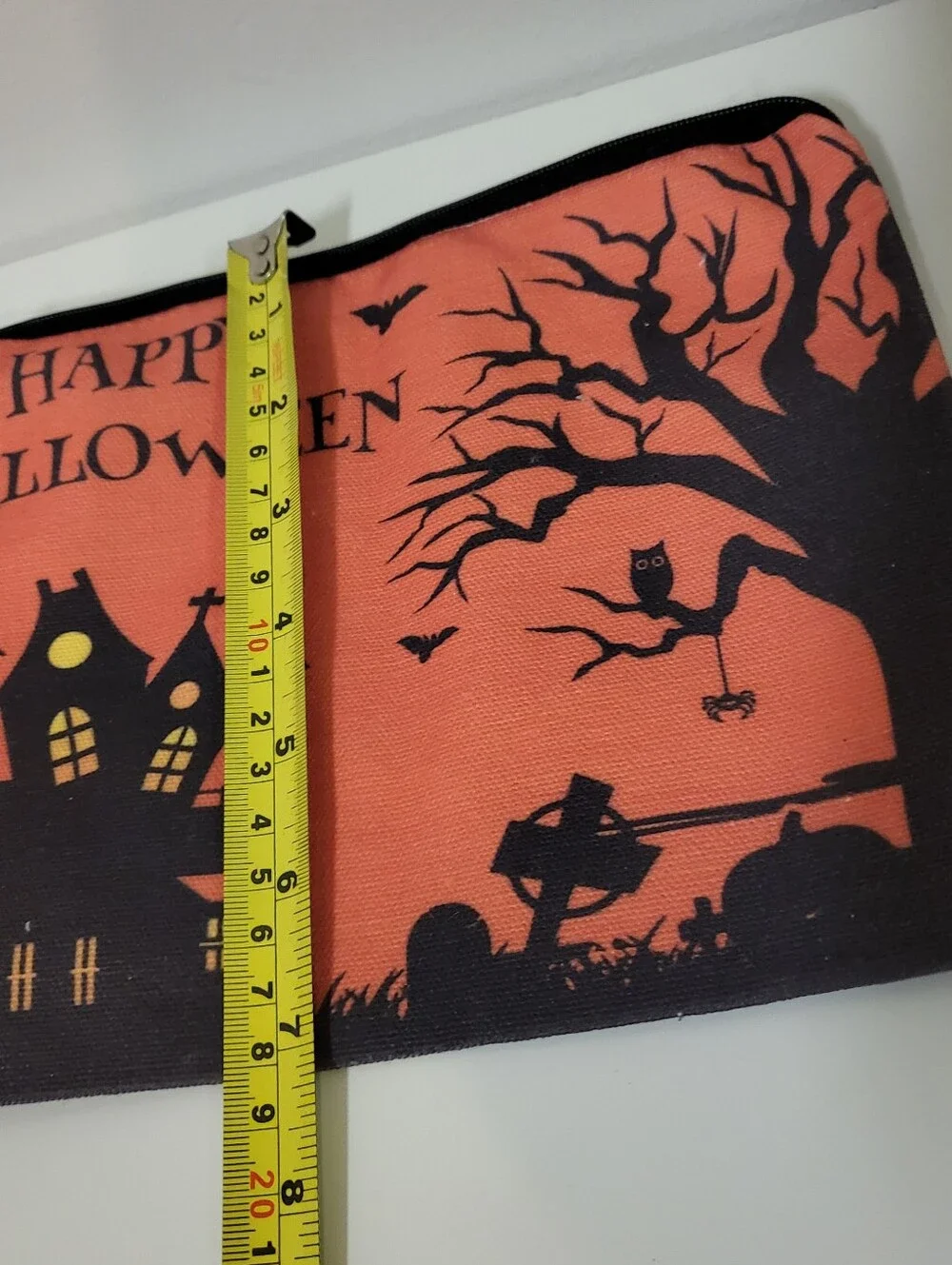 Happy Halloween Orange Zipper Party Pouch